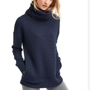 GAP Navy Quilted Cowl Neck Pullover Sweatshirt M NWOT